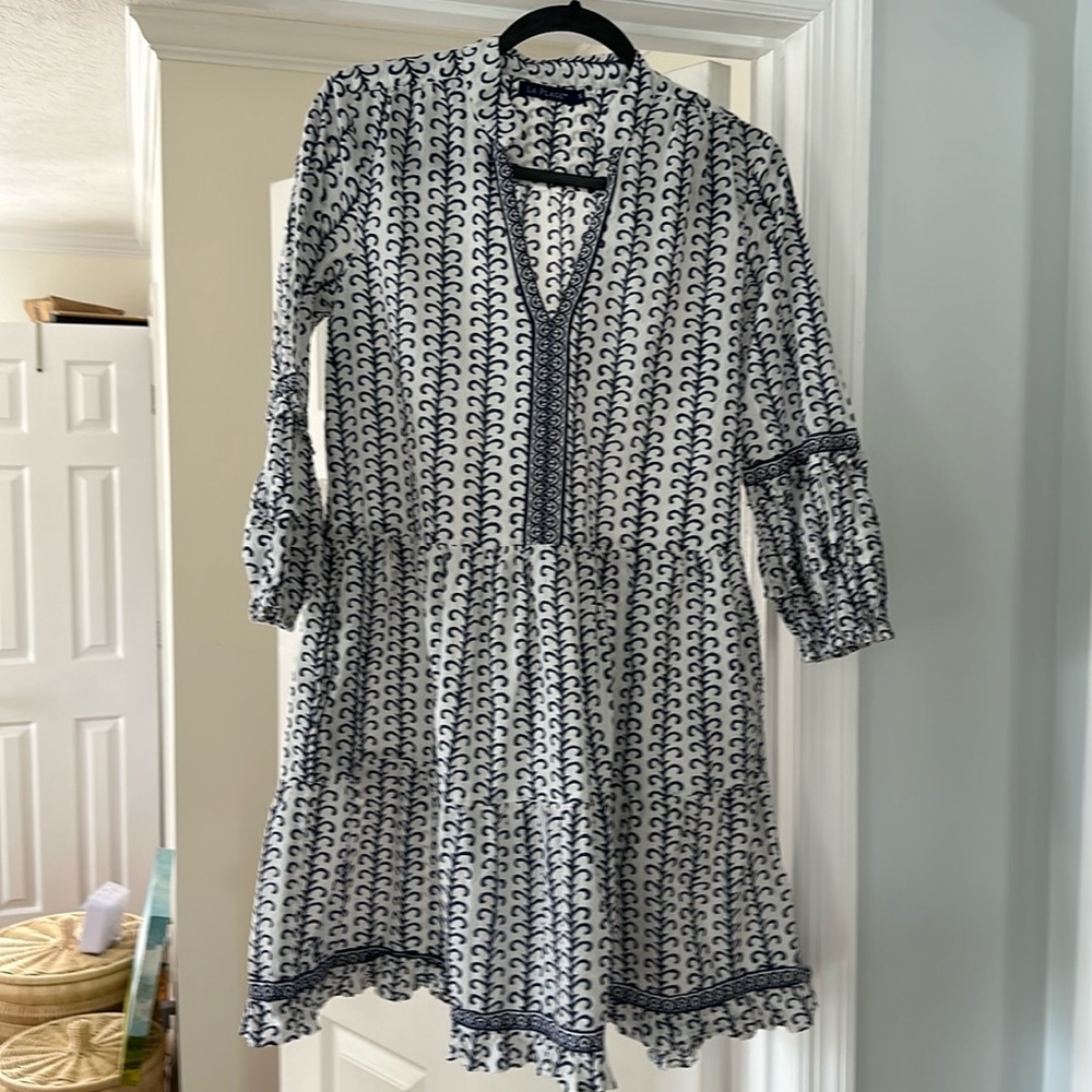 La Plage navy & white dress